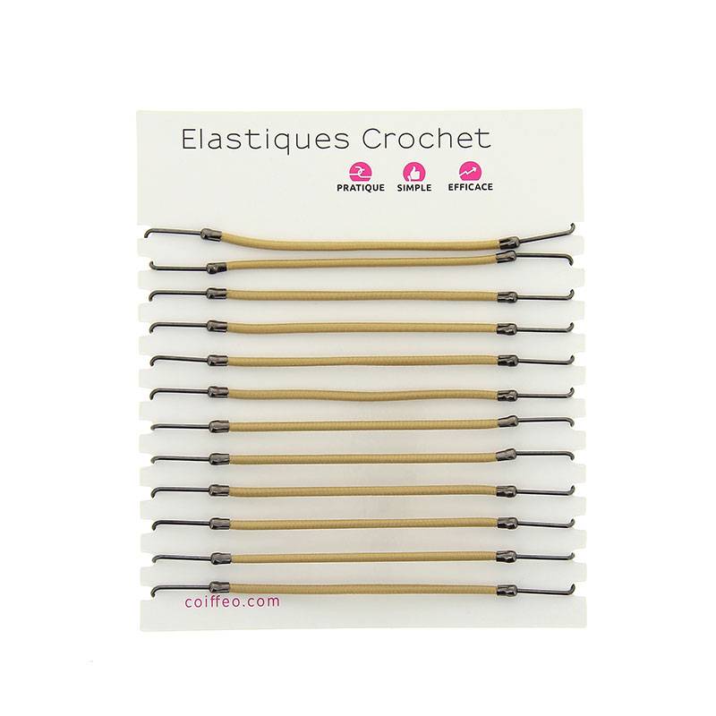 Elastique crochet Blond x12 de la marque Coiffeo - 1