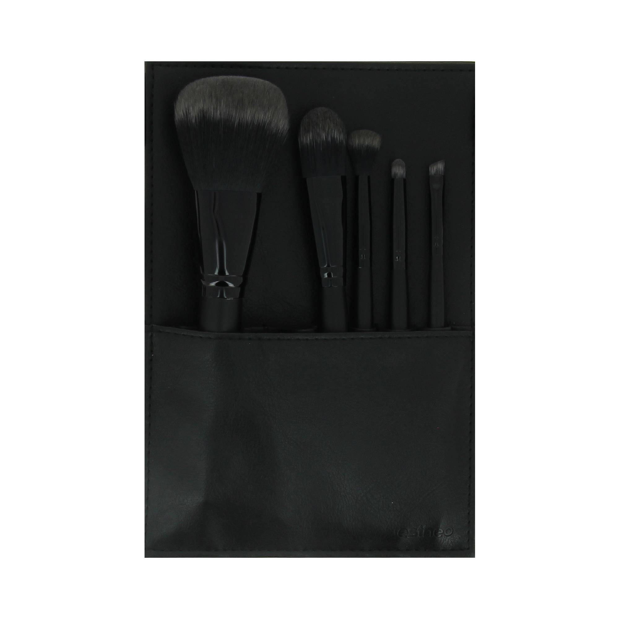 Set 5 pinceaux maquillage + trousse 15x21,7cm de la marque Estheo - 1