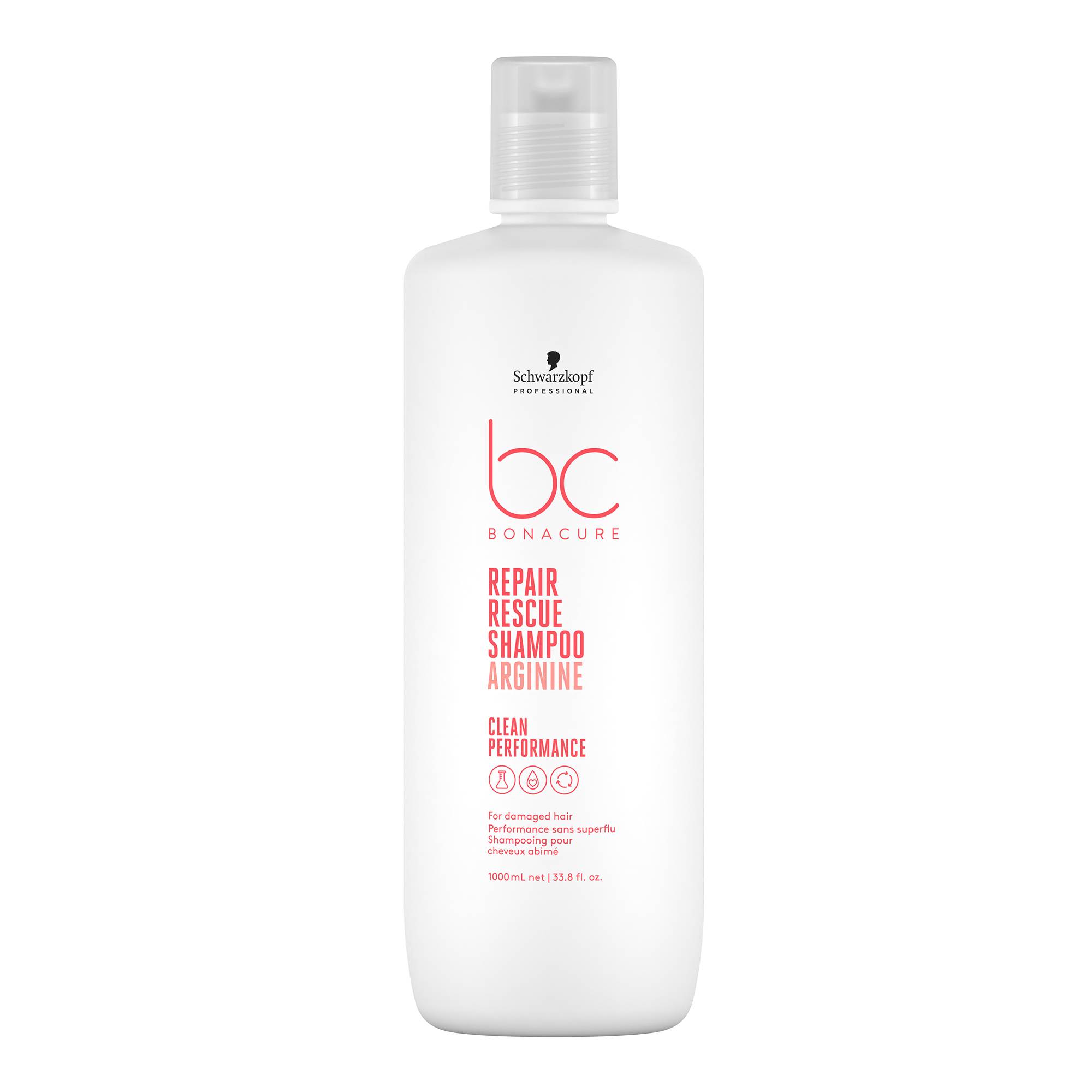 Shampooing pour cheveux abîmés Repair Rescue de la marque Schwarzkopf Professional Contenance 1000ml - 1