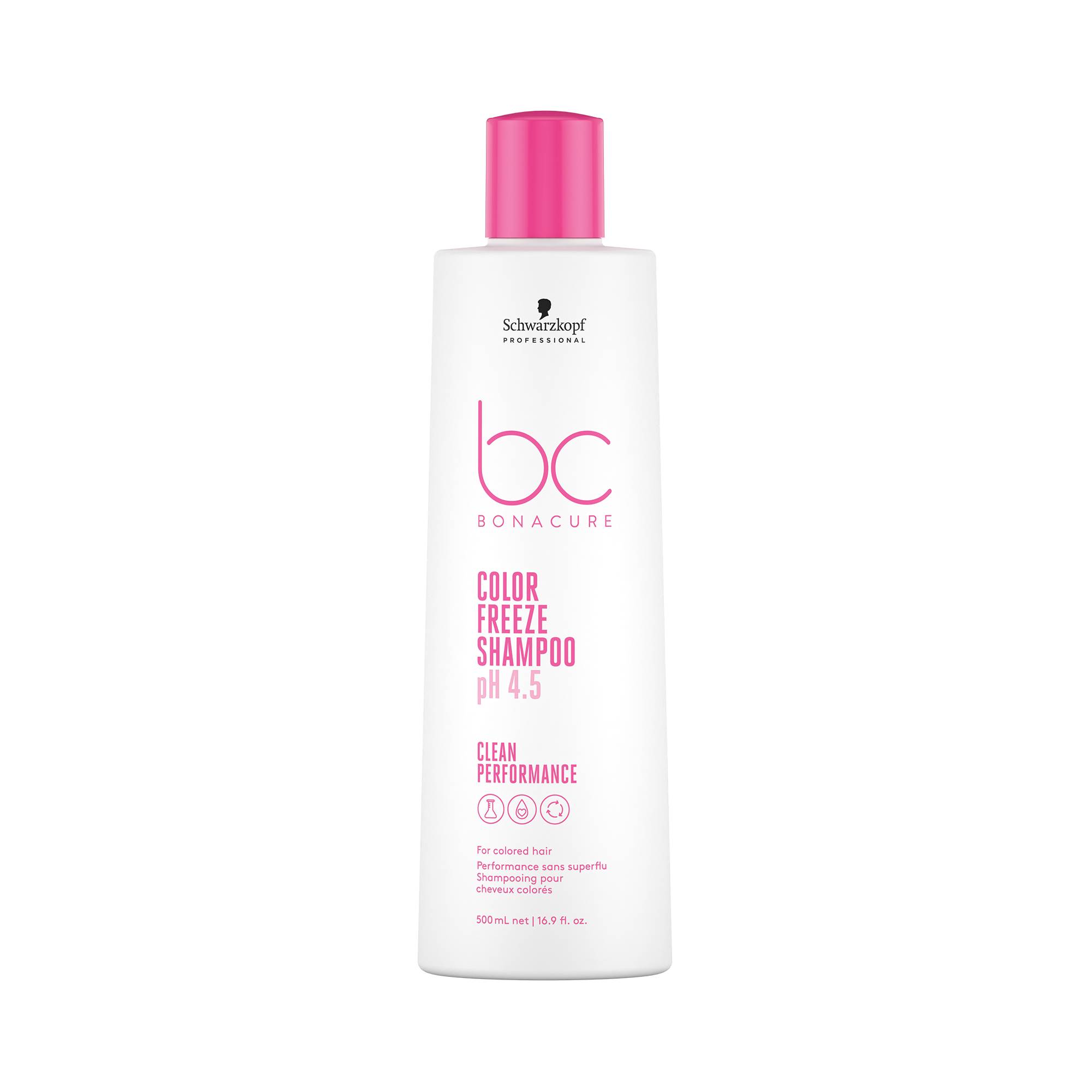 Shampooing pour cheveux colorés pH 4.5 Color Freeze de la marque Schwarzkopf Professional Contenance 500ml - 1
