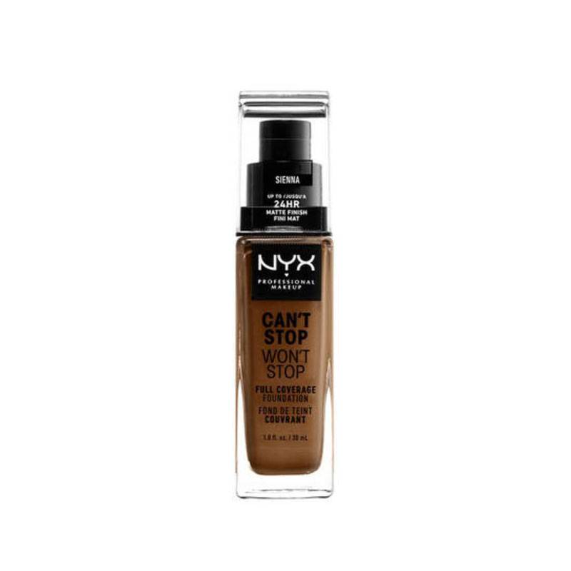 Fond de teint liquide Can't stop won't stop Sienna de la marque NYX Professional Makeup Contenance 30ml - 1