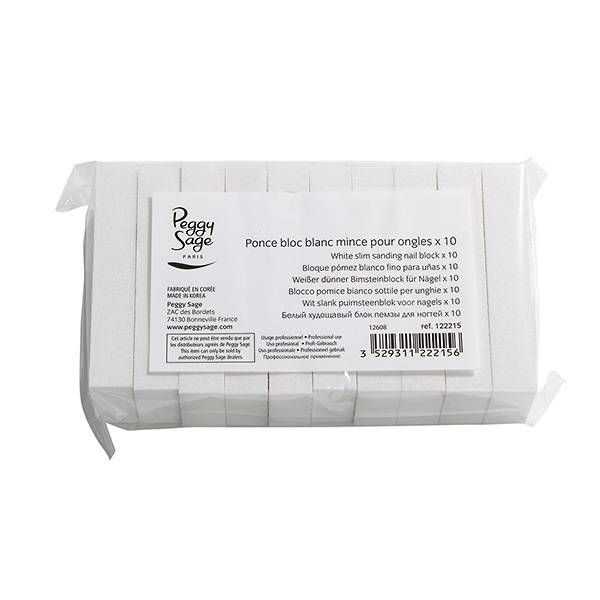 Ponces bloc minces pour ongles x10 Blanc de la marque Peggy Sage - 1