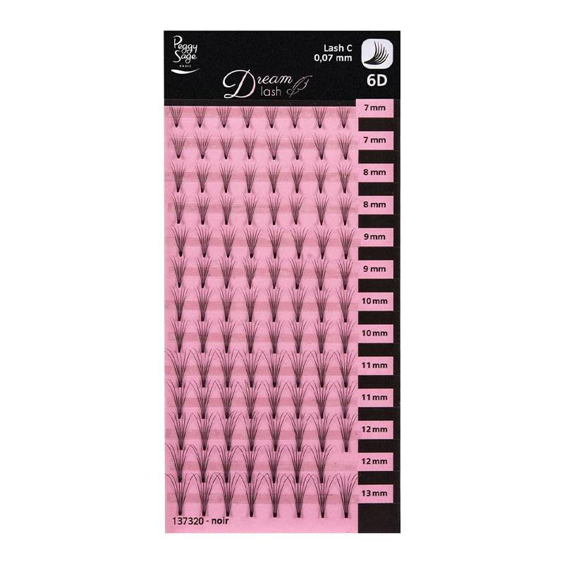 Extension de cils volume russe 6D Courbe extreme 0.07x 7-8-9-10-11-12-13mm de la marque Peggy Sage - 1