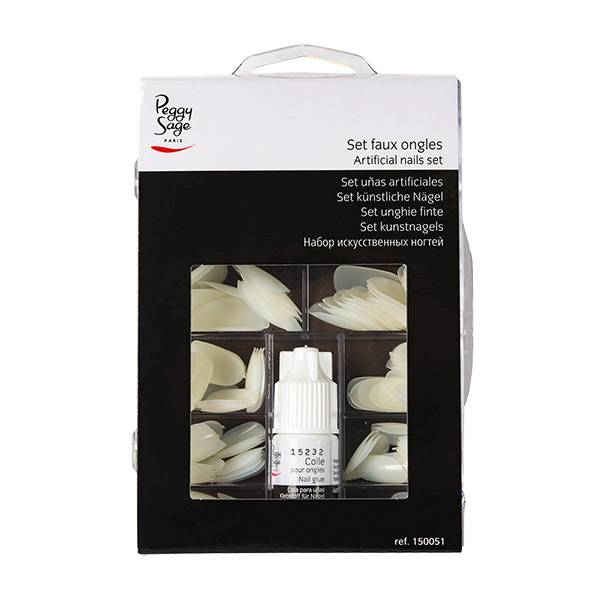 Faux ongles neutres + colle Set x200 de la marque Peggy Sage - 1
