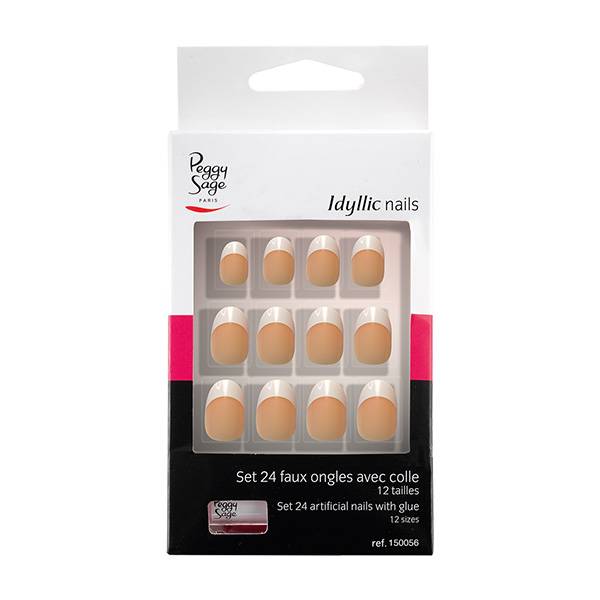 Faux ongles Idyllic nails Set x24 French stiletto de la marque Peggy Sage - 1