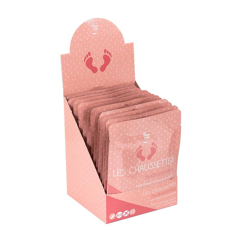 Présentoir paires de chaussettes hydratantes x15 de la marque Peggy Sage Contenance 540g - 1