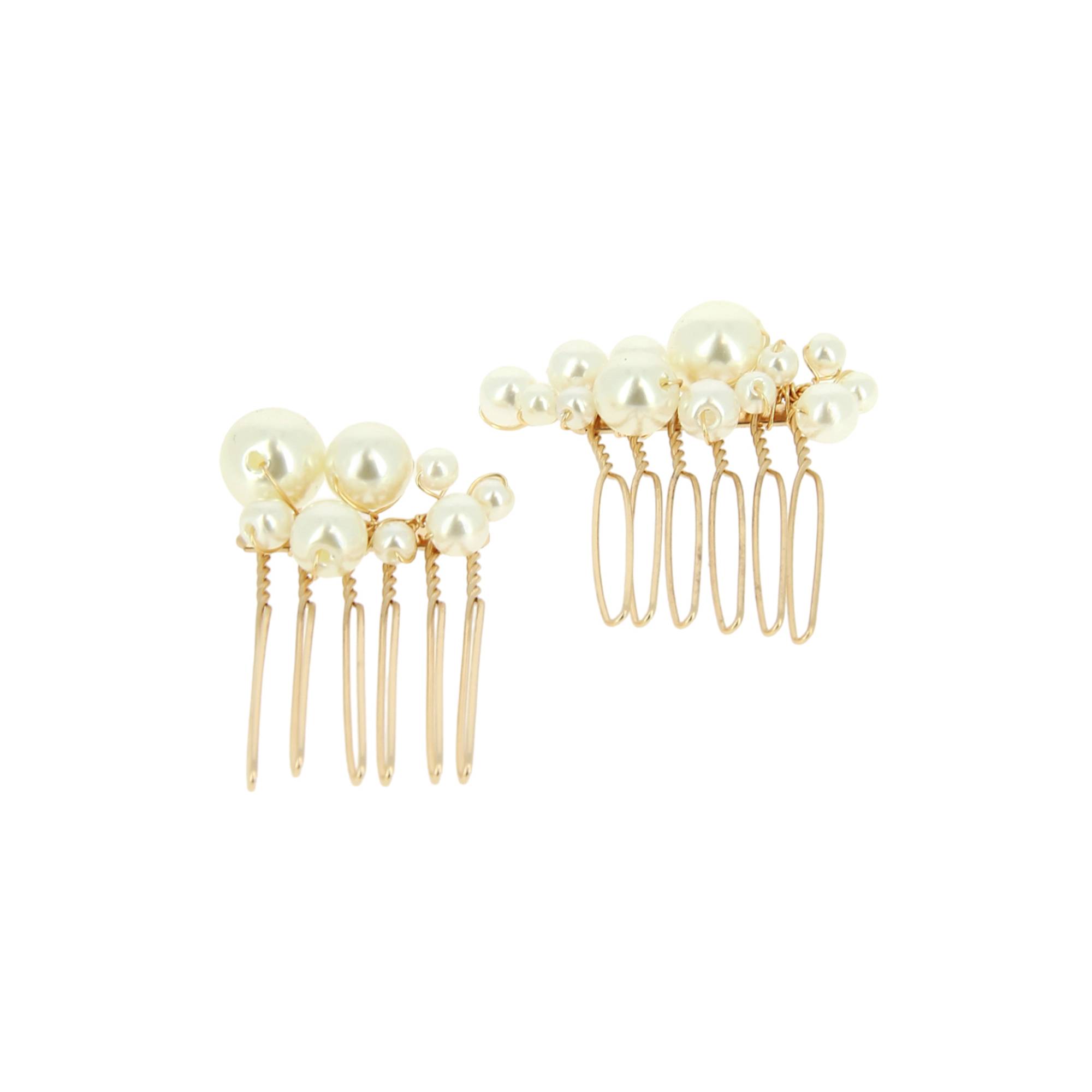 Lot de 2 peignes barrettes perles de la marque Coiffeo - 1