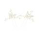 Lot de 2 épingles à chignon feuilles argentées et perles - 1 Lot de 2 épingles à chignon feuilles argentées et perles de la marque Coiffeo - 1