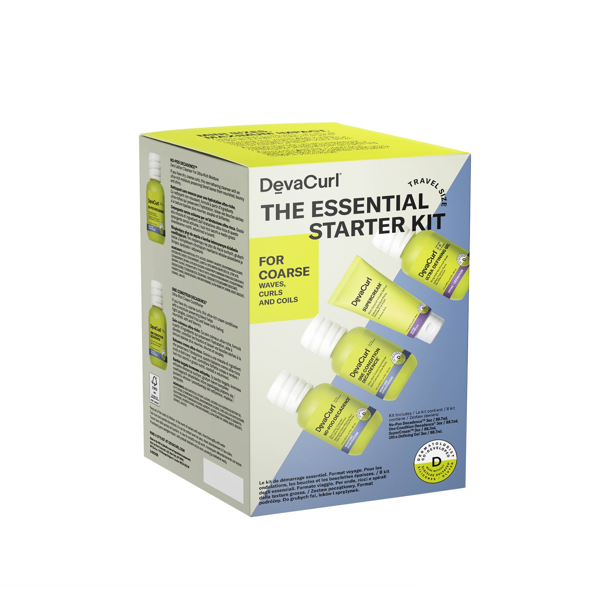 The Essentiel Starter kit - cheveux épais (4x88.7ml) de la marque DevaCurl Contenance 354ml - 1