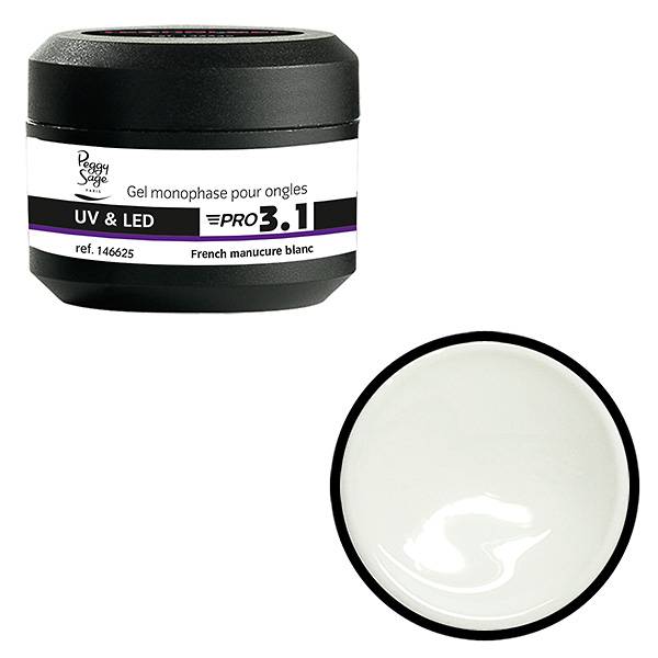 Gel de construction 3 en 1 Pro 3.1 French manucure Blanc 15g de la marque Peggy Sage - 1