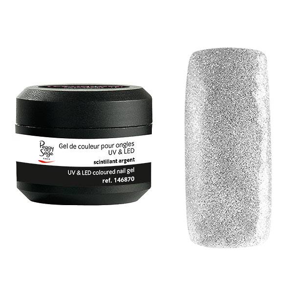 Gel de couleur UV&LED Color It - Scintillant argent 5g de la marque Peggy Sage Contenance 5g - 1