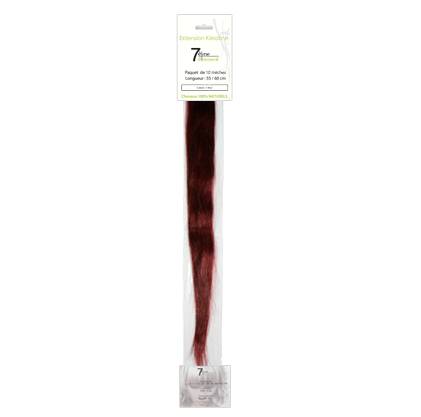 Mèches extensions naturelles Chatain clair rouge irisé x10 de la marque 7e ÉLÉMENT - 1
