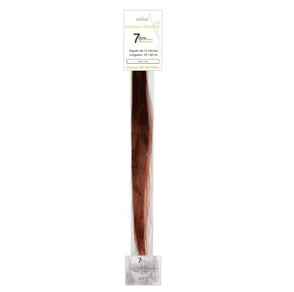 Mèches extensions naturelles Blond foncé cuivré acajou x10 de la marque 7e ÉLÉMENT - 1