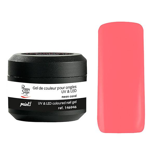 Gel de couleur UV & LED Technigel Paint Neon coral de la marque Peggy Sage Contenance 5g - 1