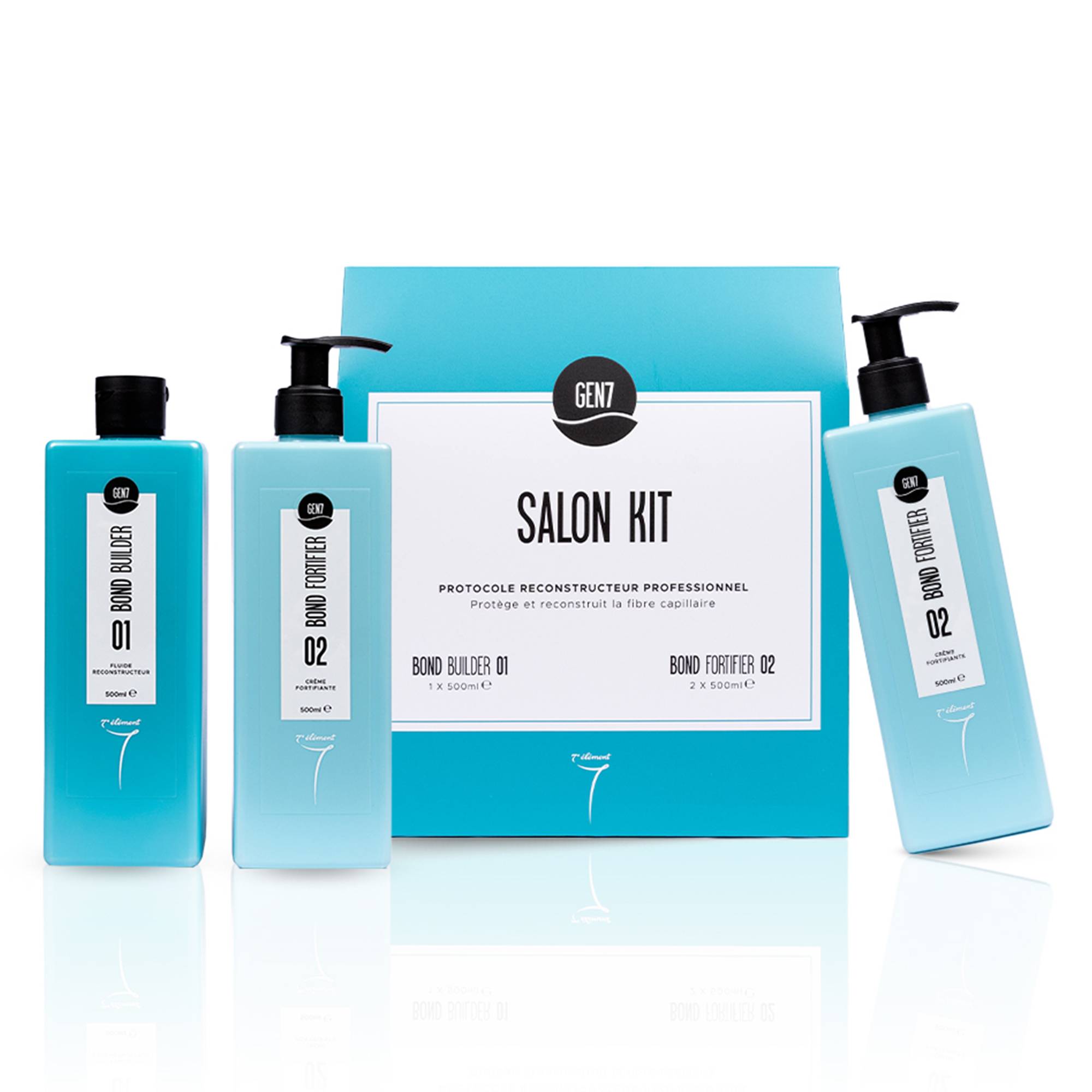 Salon kit GEN7 - Protocole reconstructeur professionnel (3x500ml) de la marque 7e ÉLÉMENT Contenance 1500ml - 1
