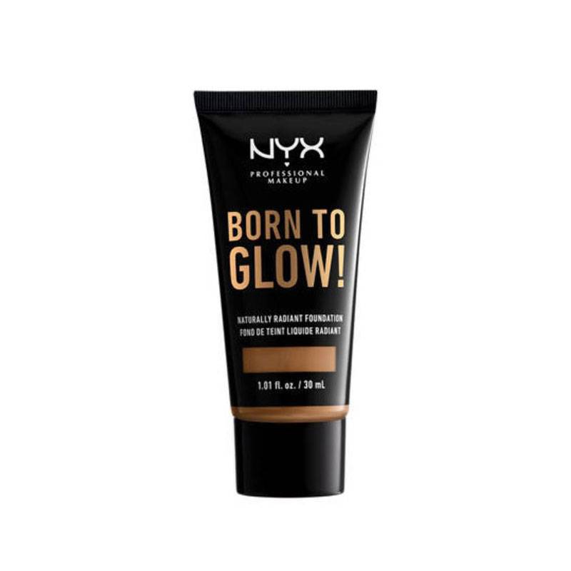 Fond de teint éclat Born to glow! Nutmeg de la marque NYX Professional Makeup Contenance 30ml - 1