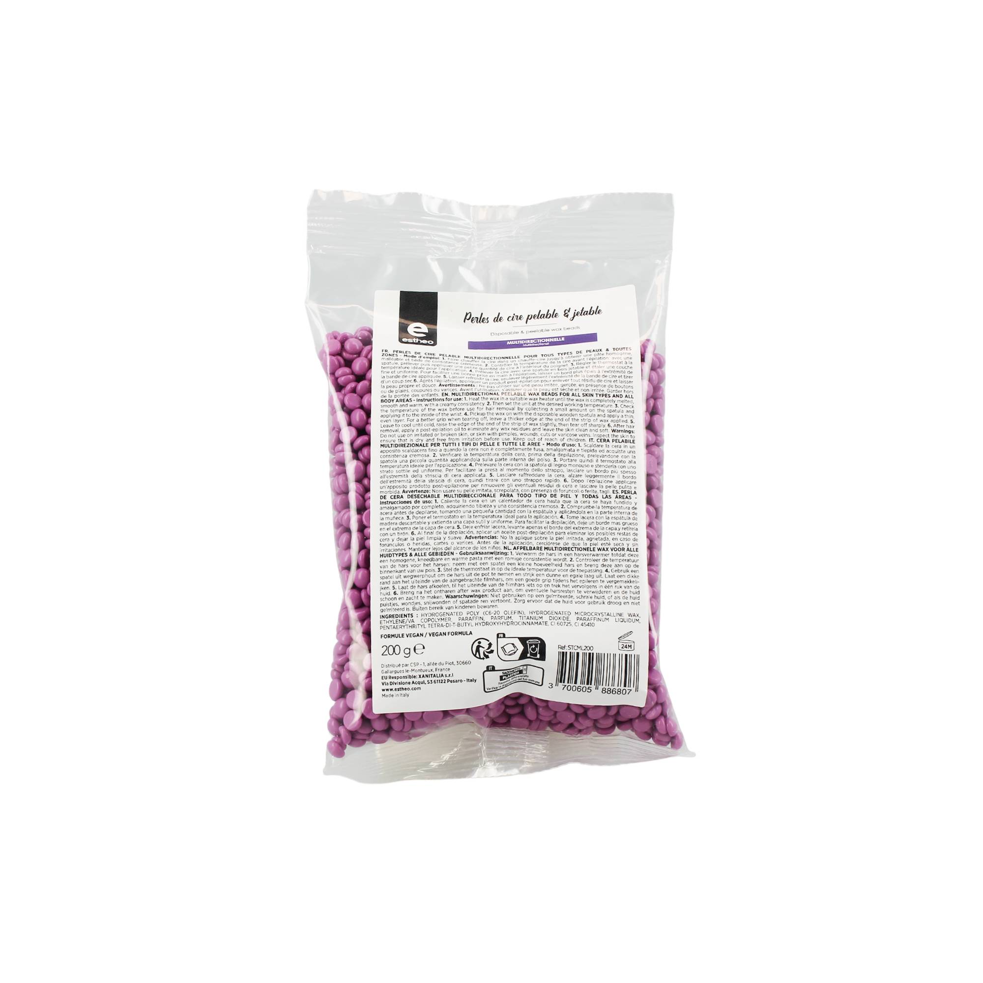 Perles de cire pelable et jetable Multidirectionnelle Lilas 200gr de la marque Estheo Contenance 200g - 1