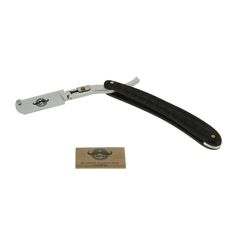 Rasoir à lame interchangeable Bois Black + 10 lames double edge courtes de la marque Pure Men Tolerance - 1