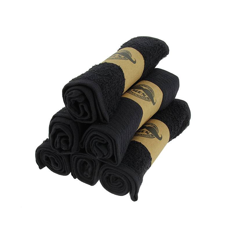 Lot de 6 serviettes en coton barber Noire de la marque Pure Men Tolerance - 2