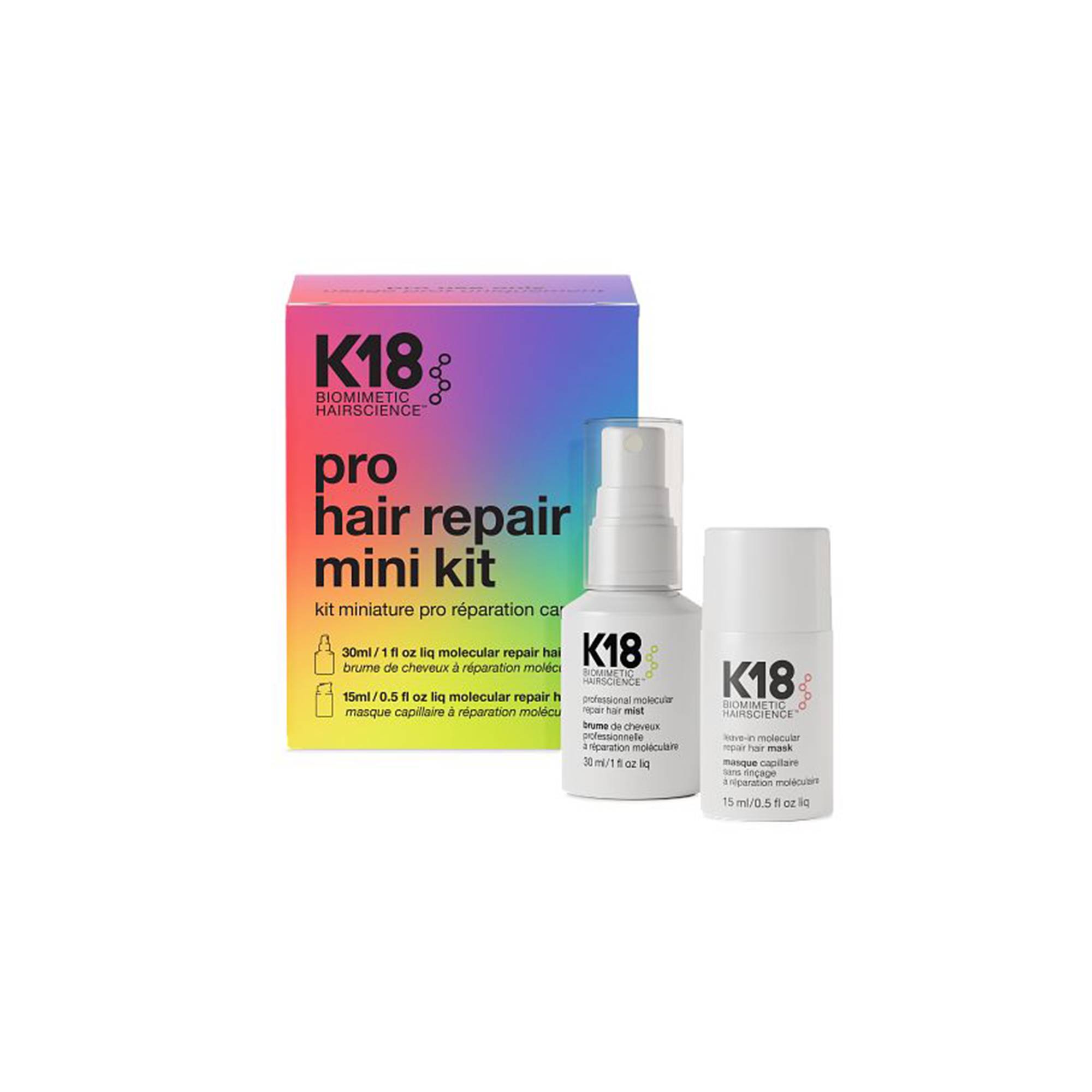 Mini kit Pro Hair Repair de la marque K18 Biomimetic HairScience Contenance 45ml - 1