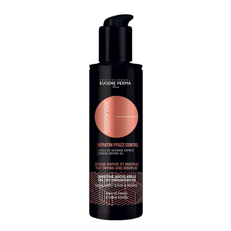 Huile de séchage express Keratin Frizz Control de la marque Eugène Perma Contenance 200ml - 1