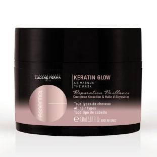 Masque réparation brillance Keratin Glow Essentiel de la marque Eugène Perma Contenance 150ml - 1