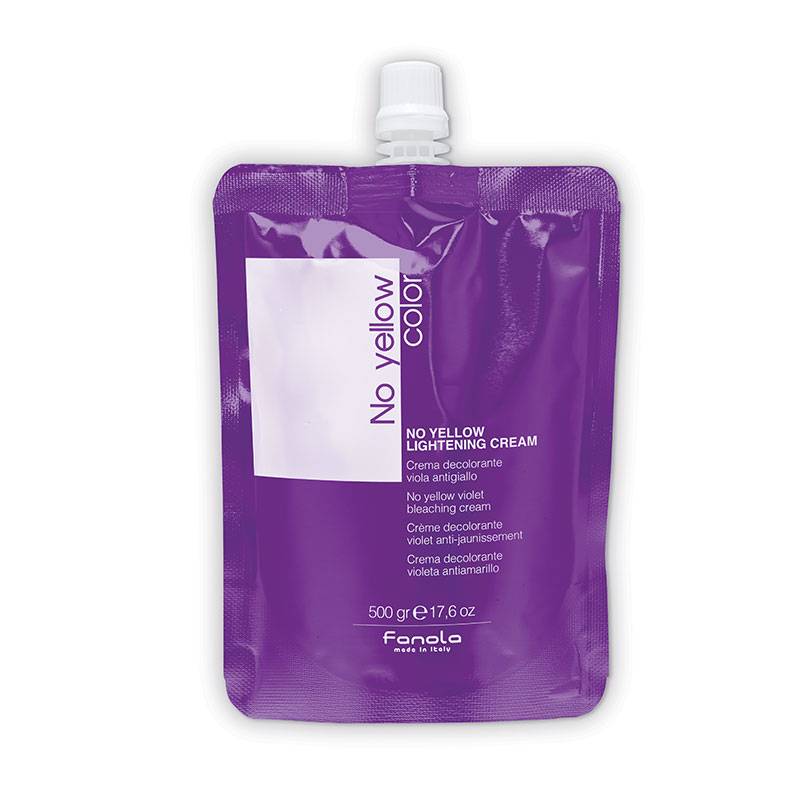 Crème décolorante violette anti-jaunissement No Yellow Color de la marque Fanola Contenance 500g - 1