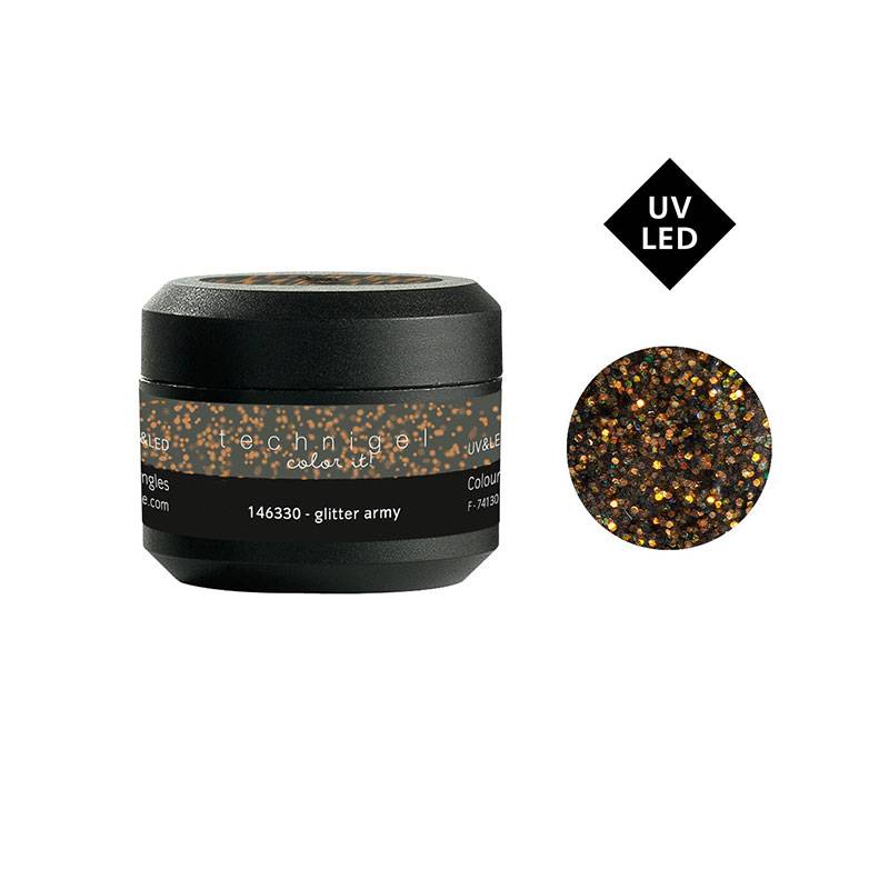 Gel UV couleur Color it Glitter army 5g de la marque Peggy Sage Contenance 5g - 1