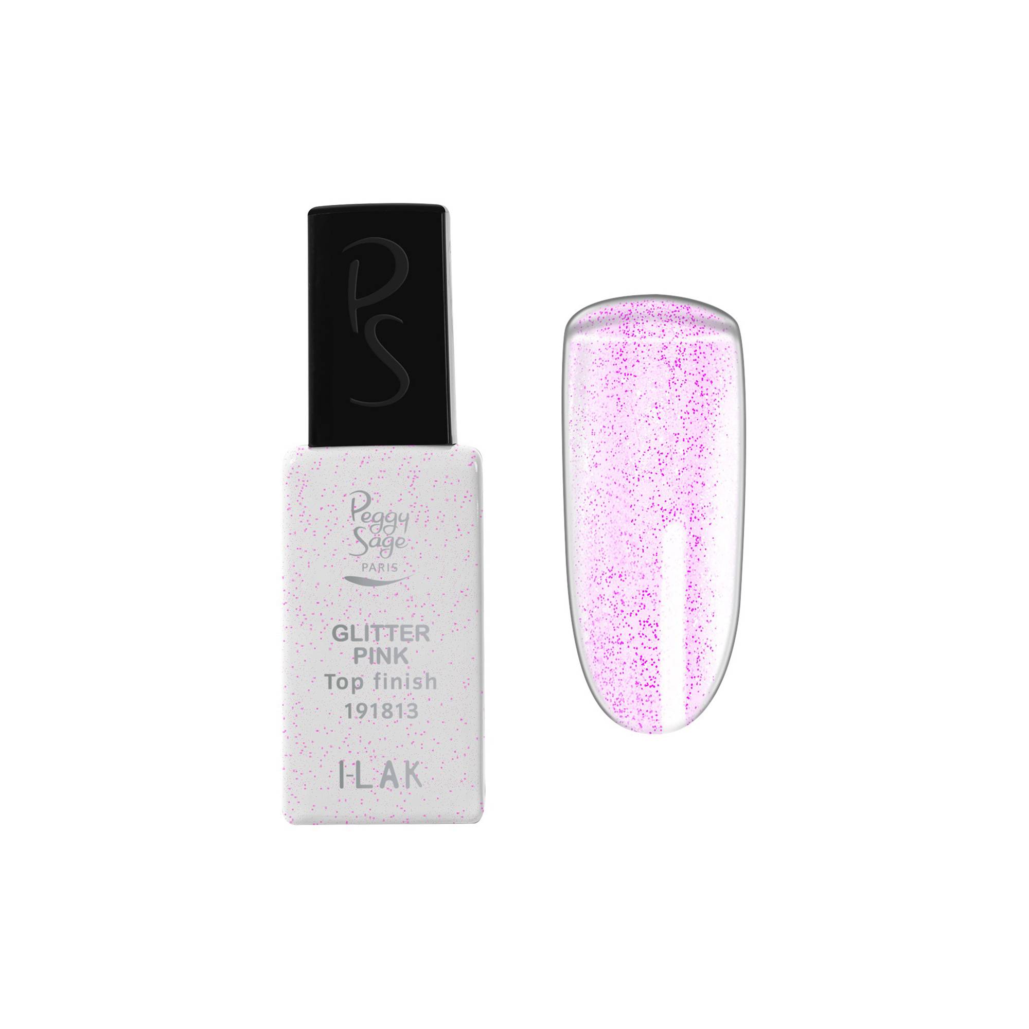 Top Coat Glitter Rose I-LAK de la marque Peggy Sage Contenance 11ml - 1