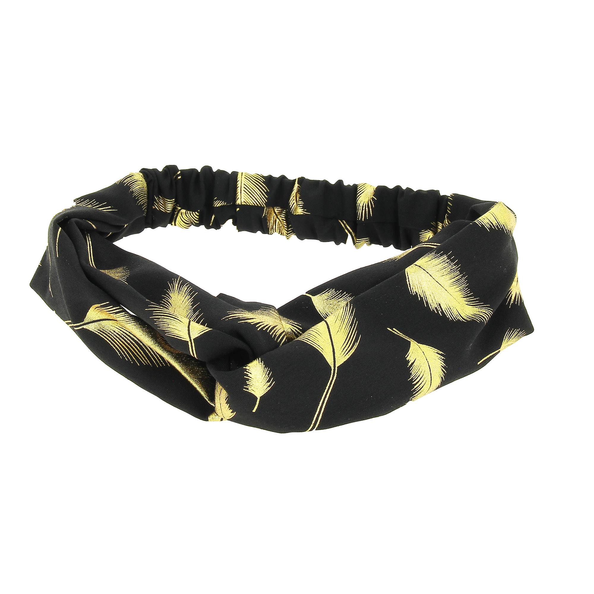 Bandeau noir imprimé doré de la marque Coiffeo - 1