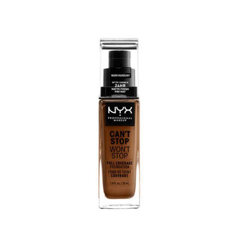 Fond de teint liquide Can't stop won't stop Warm mahogany de la marque NYX Professional Makeup Contenance 30ml - 1