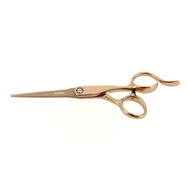 Ciseaux de coupe acier inox japonais - T5,5 Rose Gold de la marque Coiffeo - 1
