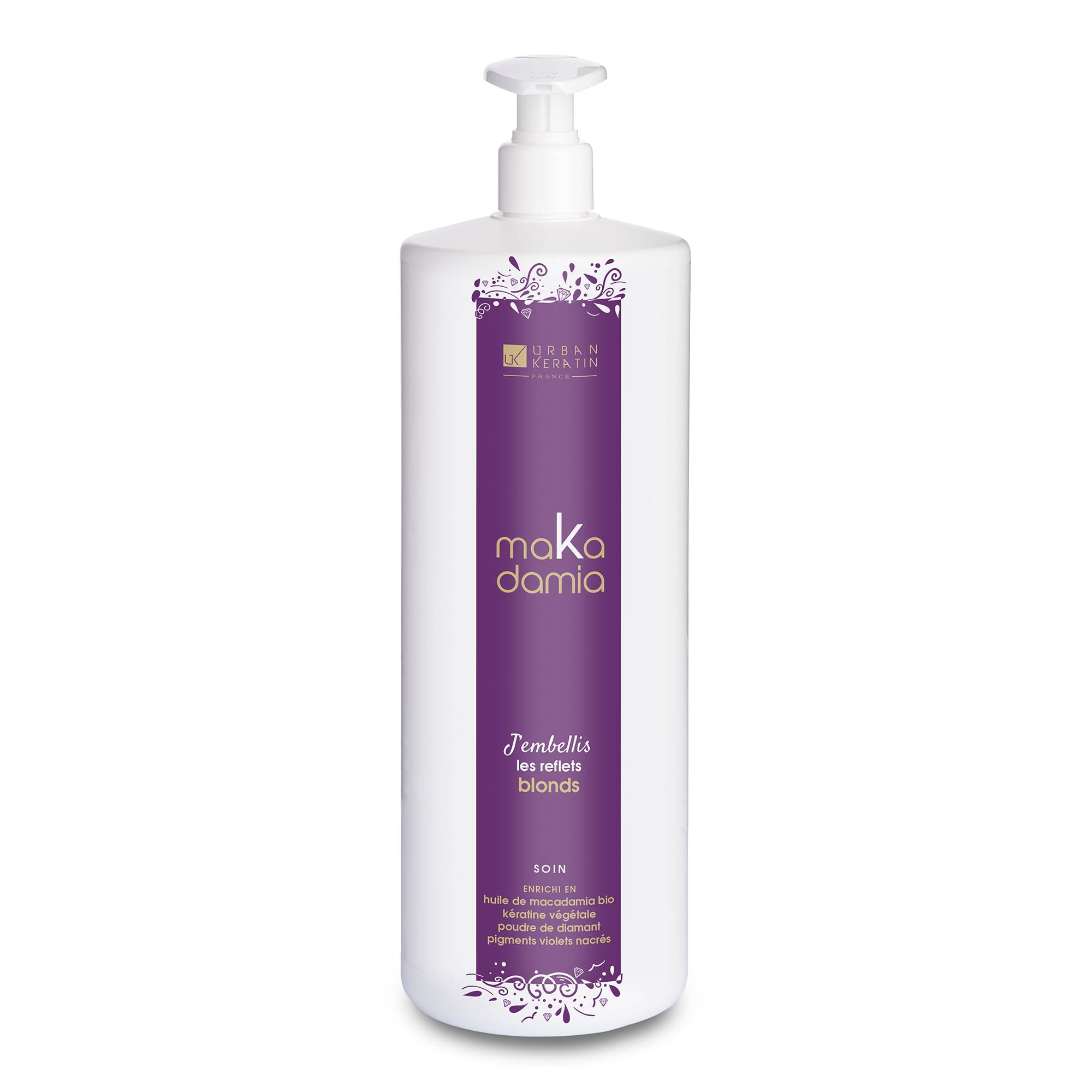 Soin cheveux blonds k makadamia de la marque Urban Keratin Contenance 1000ml - 1