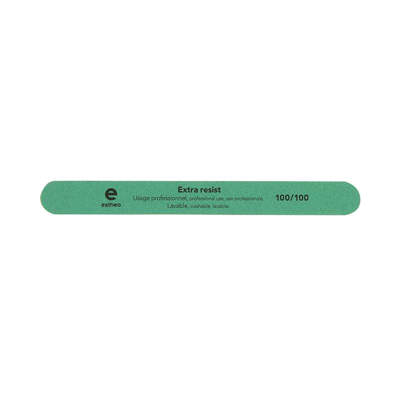 Lime à ongles droite 100-100 Extra resist Verte de la marque Estheo - 1