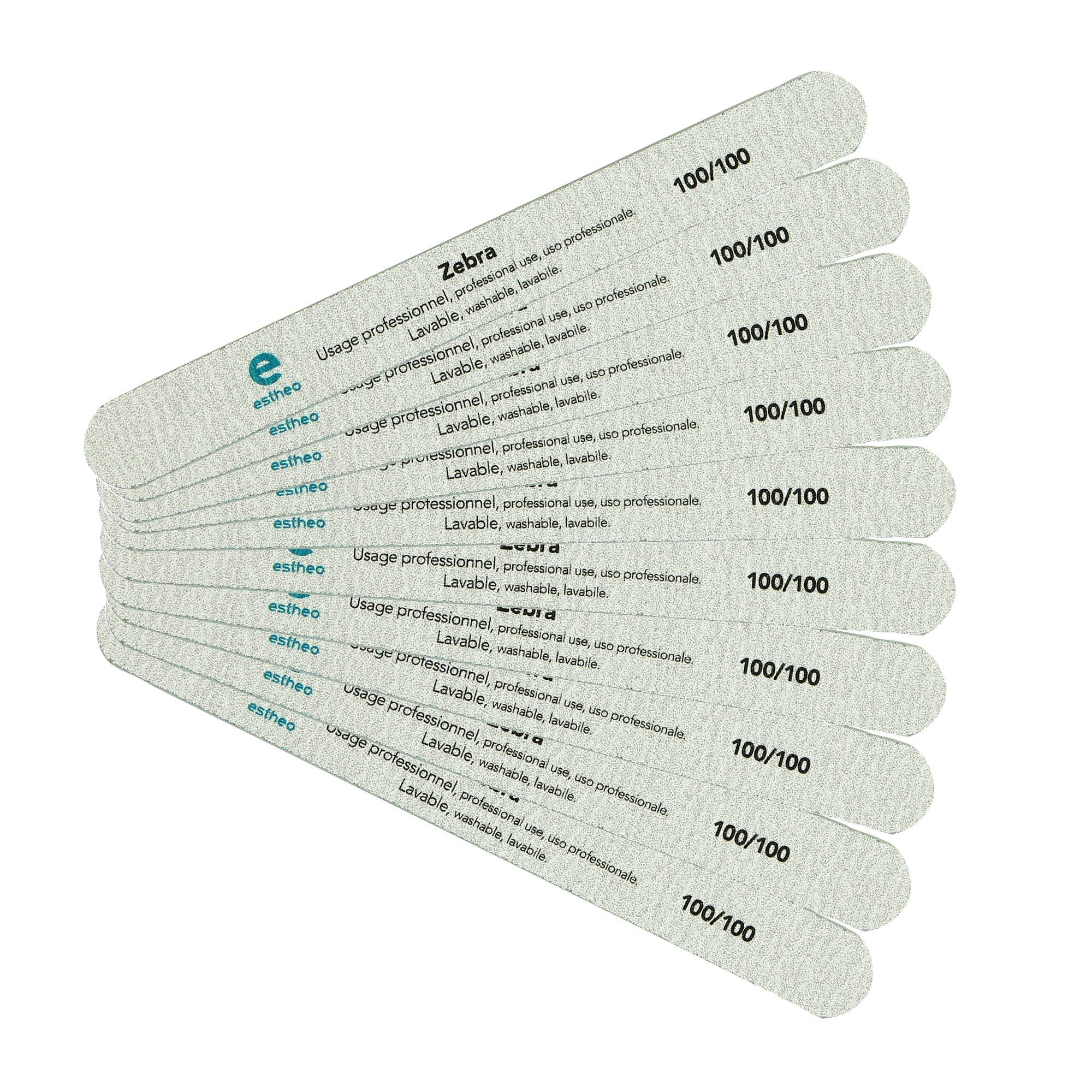 Lime à ongles droite 100-100 Zébra x10 de la marque Estheo - 1