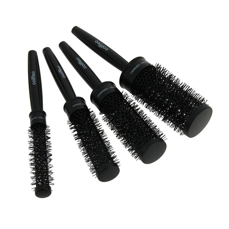 Set de 4 brosses rondes brushing Noir de la marque Coiffeo - 1