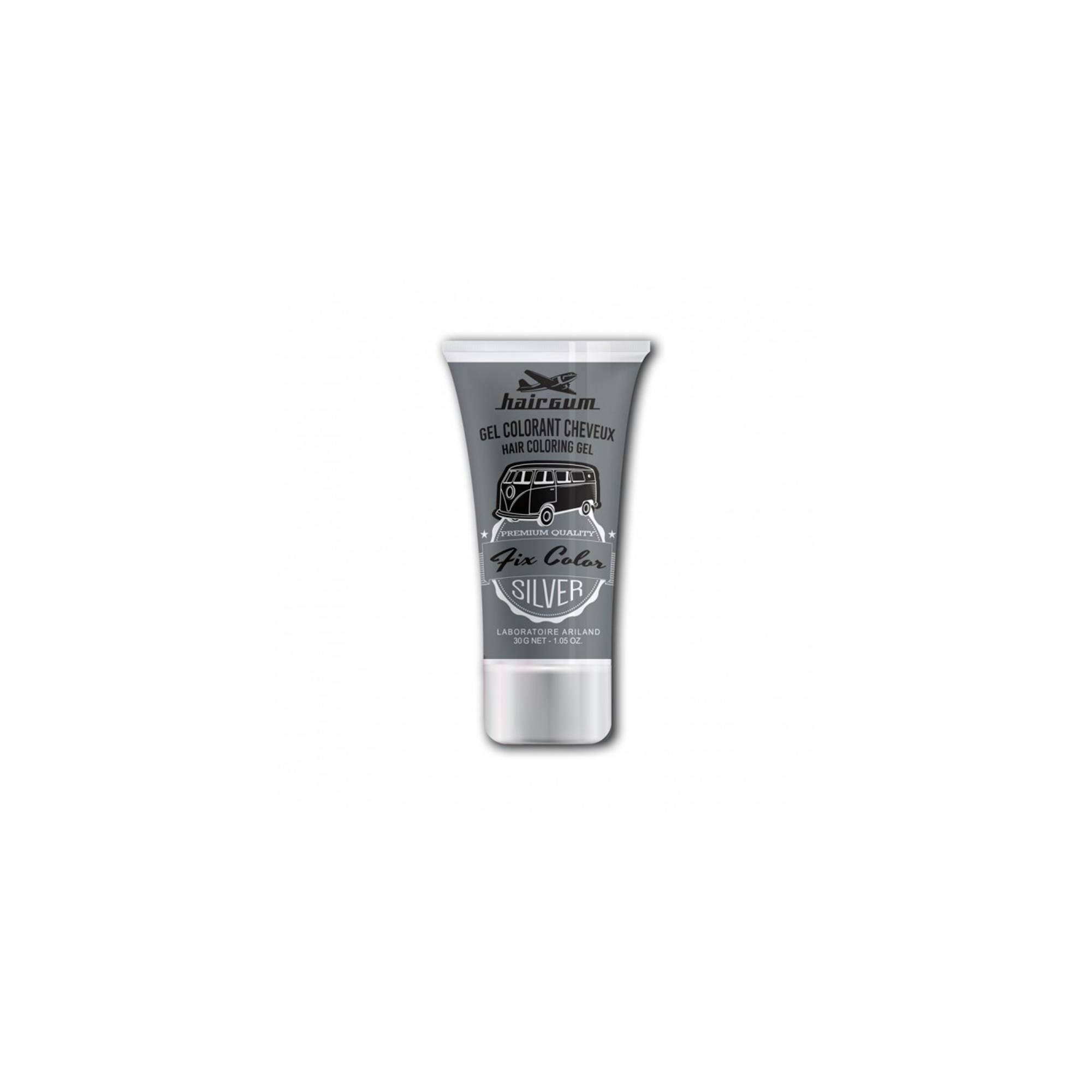Gel colorant cheveux Fix Color Argent de la marque Hairgum Contenance 30ml - 1