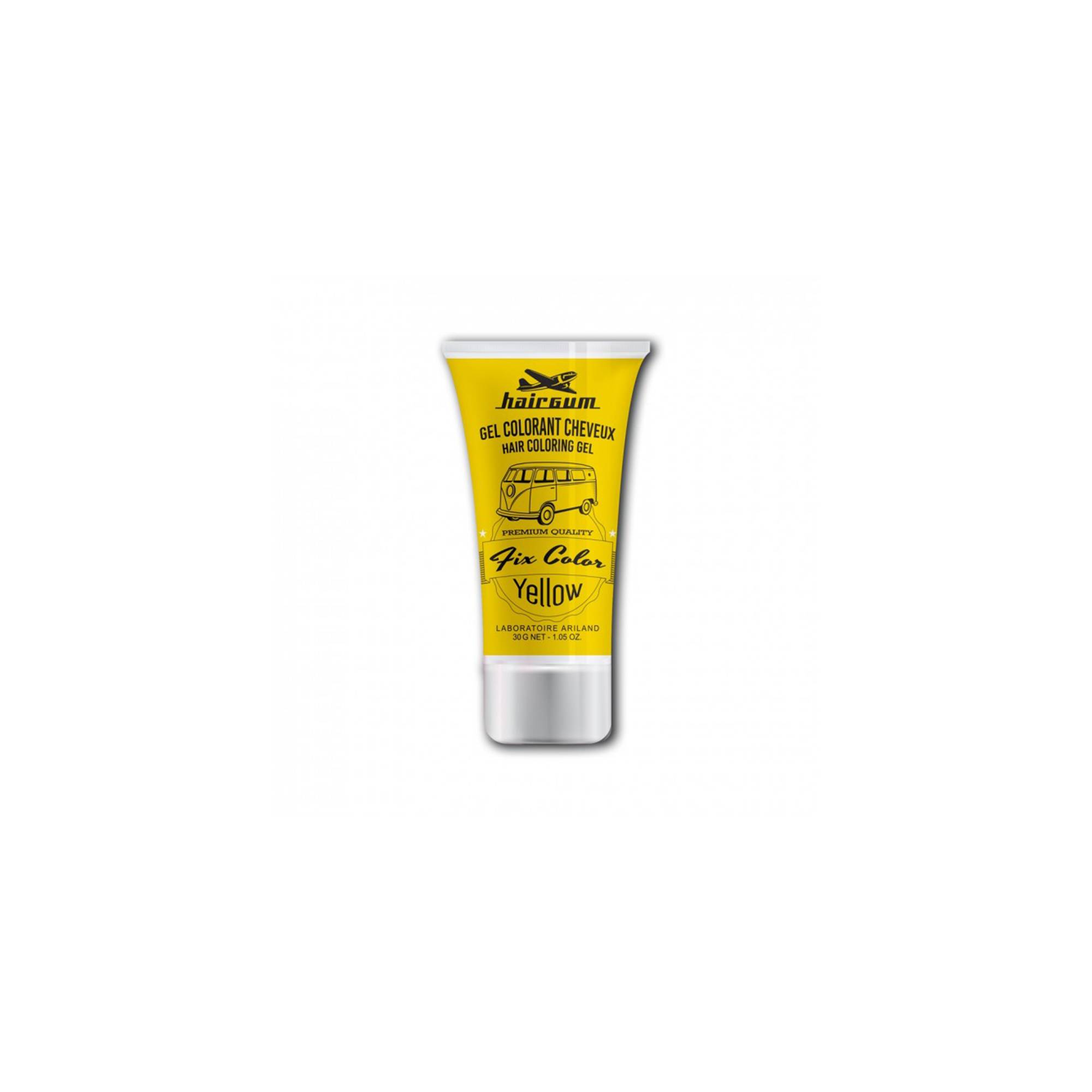 Gel colorant cheveux Fix Color Jaune de la marque Hairgum Contenance 30ml - 1