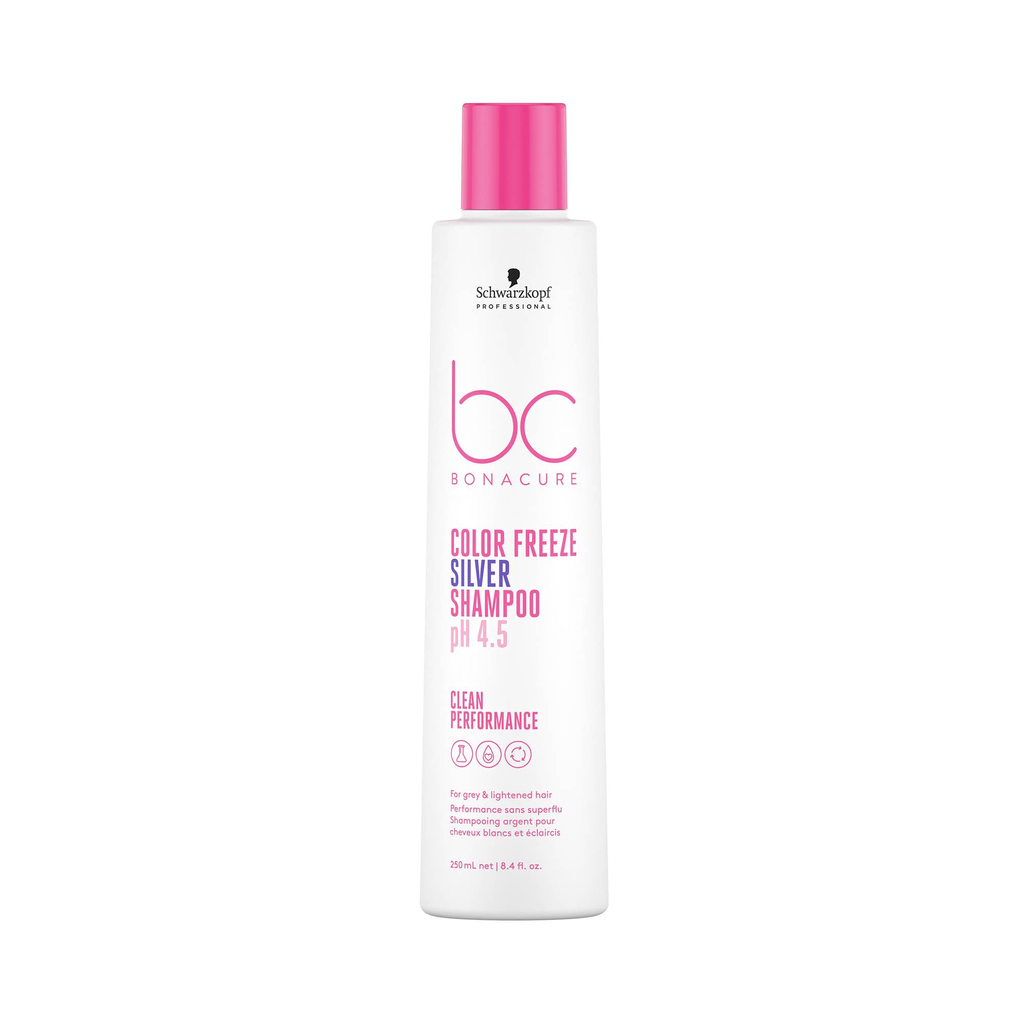 Shampooing argent cheveux blancs et éclaircis pH 4.5 Color Freeze de la marque Schwarzkopf Professional Contenance 250ml - 1