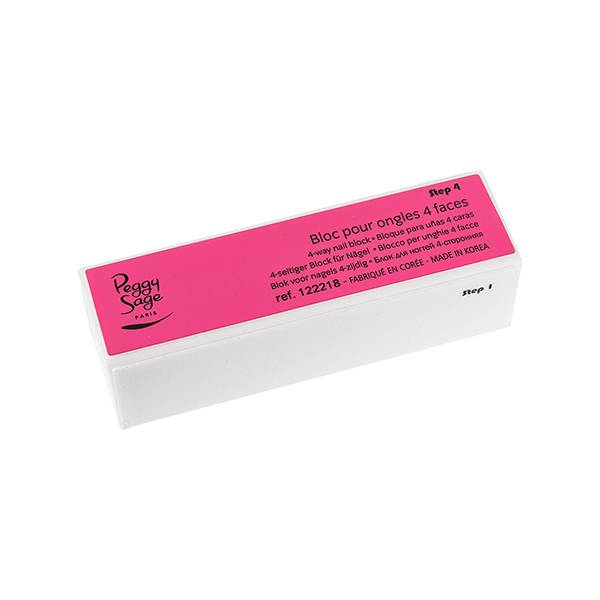 Bloc 4 faces pour ongles Blanc & Rose de la marque Peggy Sage - 1