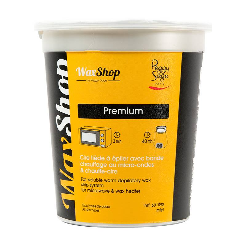 Pot de cire tiède à  épiler miel micro-ondes de la marque Peggy Sage Contenance 700ml - 1