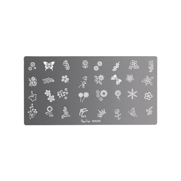 Plaque de stamping nail art Flowers de la marque Peggy Sage - 1