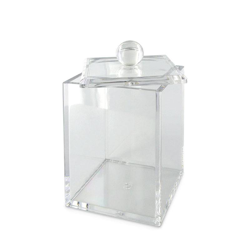 Boîte de rangement carrée acrylique 7.5x7.5x12.1cm de la marque Pbi - 1