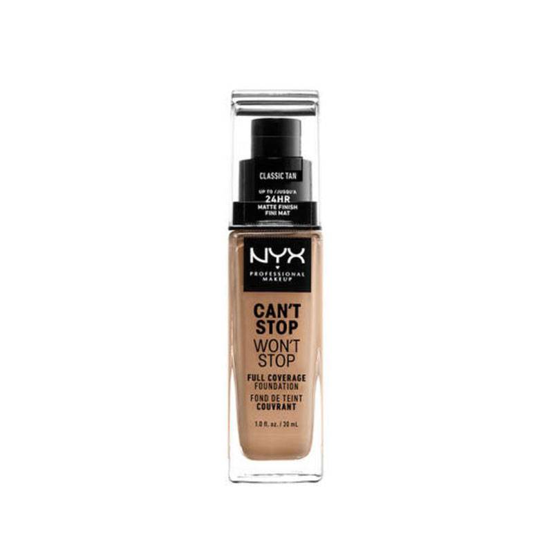Fond de teint liquide Can't stop won't stop Classic tan de la marque NYX Professional Makeup Contenance 30ml - 1