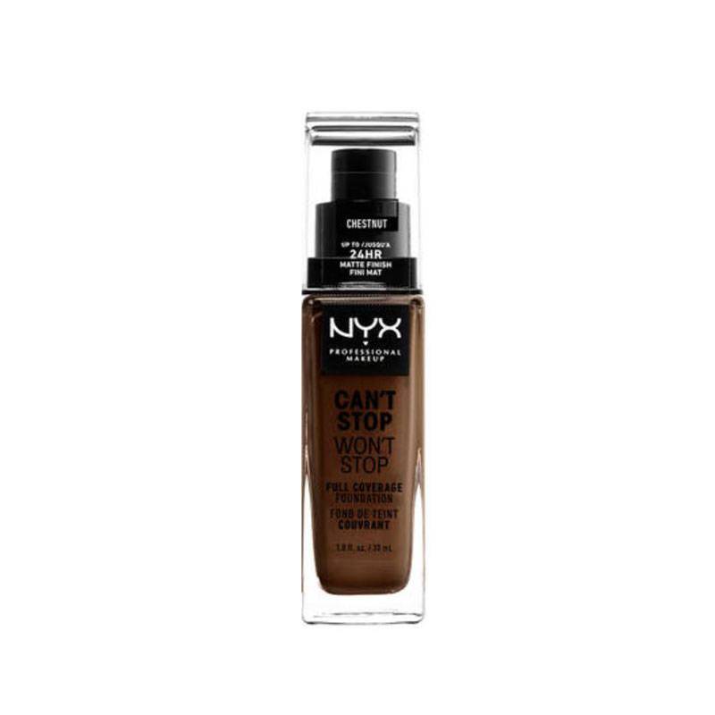 Fond de teint liquide Can't stop won't stop Chestnut de la marque NYX Professional Makeup Contenance 30ml - 1