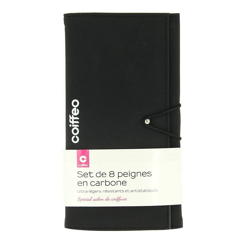 Set de 8 peignes en carbone de la marque Coiffeo - 1