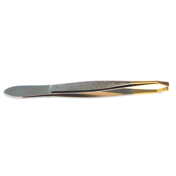 Pince à épiler chromée bi-colore mors crabe de la marque Parisax Contenance 8g - 1