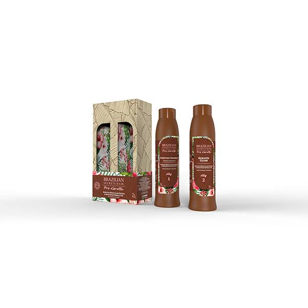 Kit lissage brésilien Pro Keratin (2x1L) de la marque Brazilian Secrets Hair Contenance 2000ml - 1