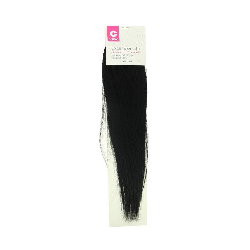 Bandeau extensions naturelles à clips Noir de la marque Coiffeo - 1