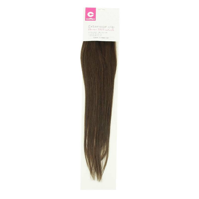 Bandeau extensions naturelles à clips Chatain clair de la marque Coiffeo - 1